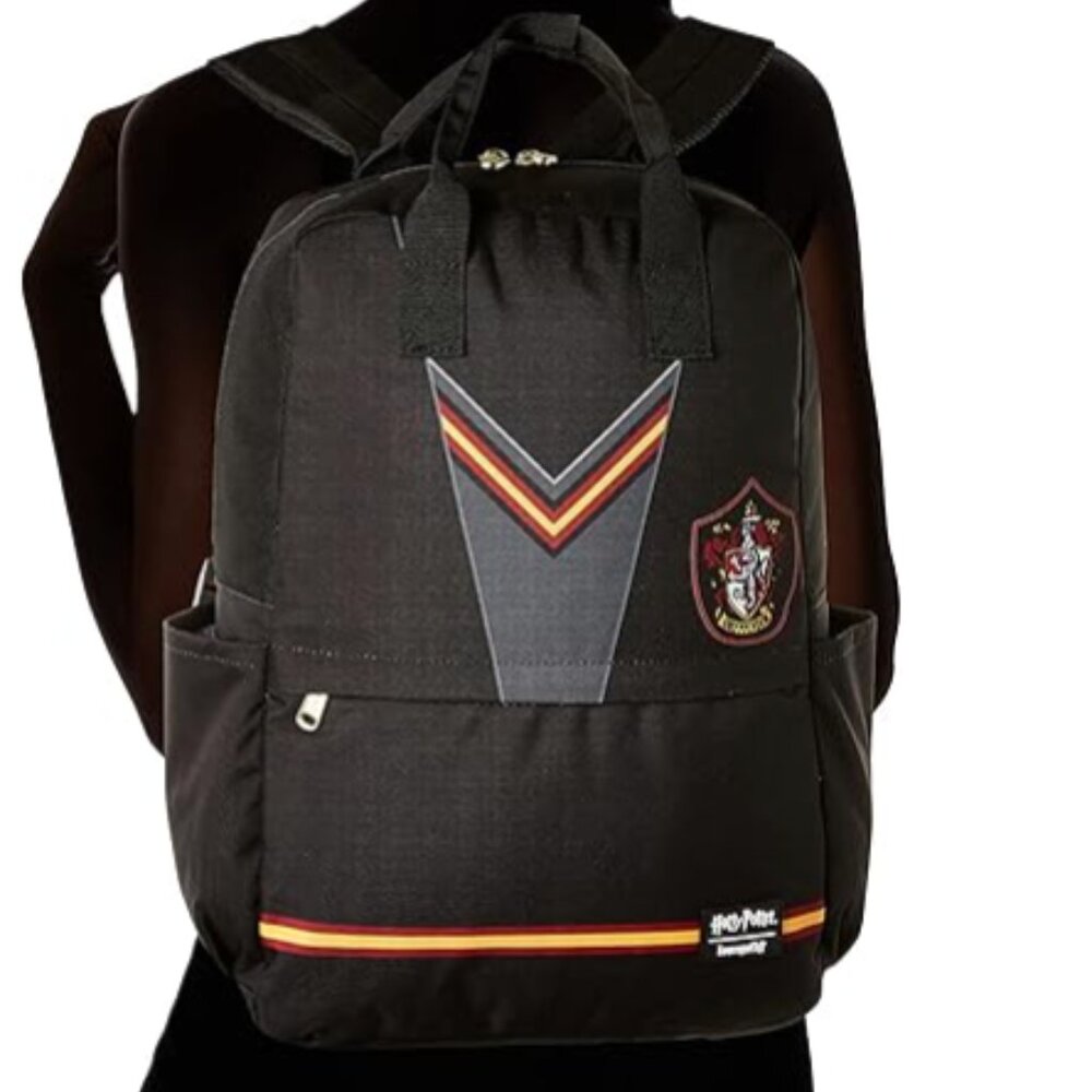 EUC Loungefly Harry Potter Backpack Black, Orange, and Red Gryffindor Bookbag